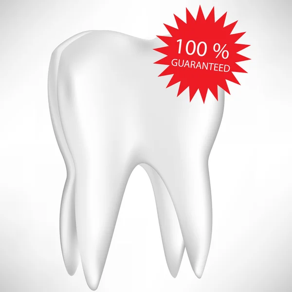 Zahn mit Garantieschild — Stockvektor