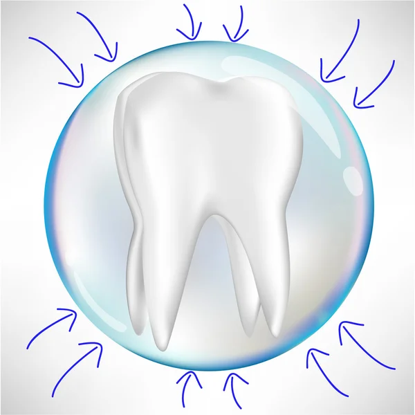 Oklarla koruma alanında diş — Stok Vektör