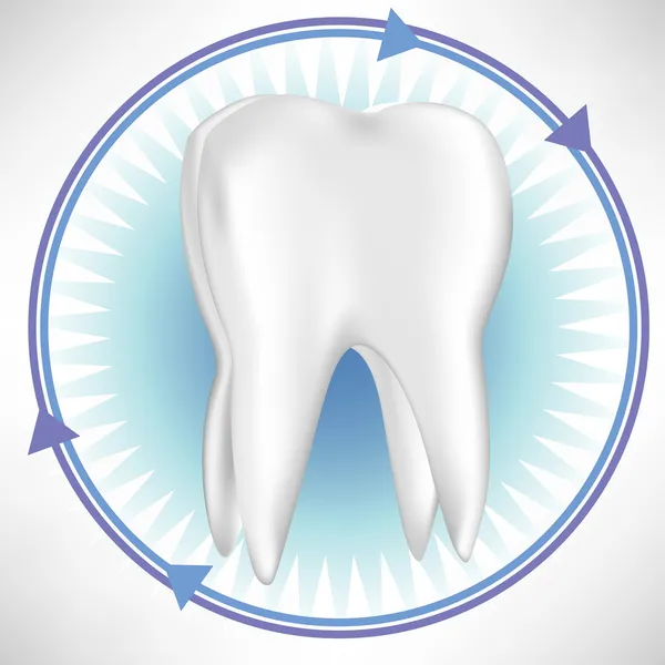 Zahn mit Schutzpfeilen — Stockvektor