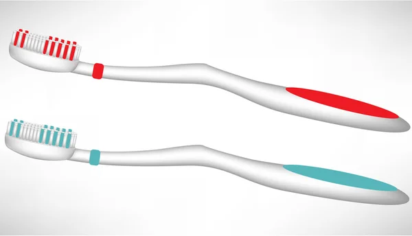 Duas escovas de dentes isoladas em branco — Vetor de Stock