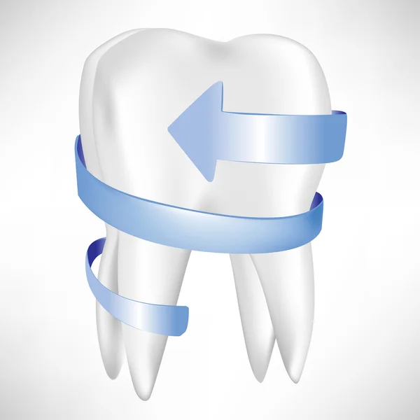 Zahnschutz mit blauem Pfeil — Stockvektor