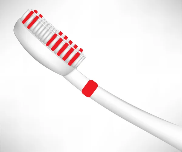 Красная зубная щетка изолирована на белом — стоковый вектор