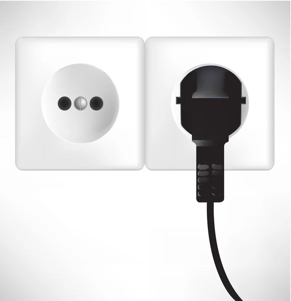 stock vector white power outlet and socket isolated