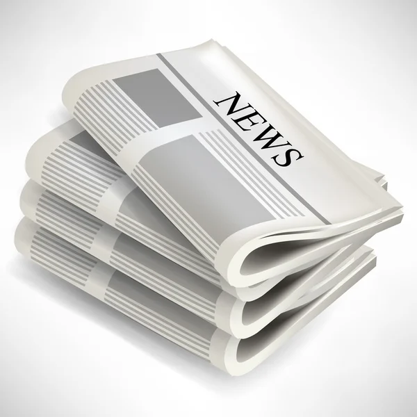 Cuatro pila de periódico aislado en blanco — Vector de stock