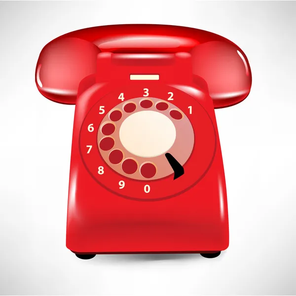 रेट्रो डायल शैली लाल घर फोन — स्टॉक वेक्टर