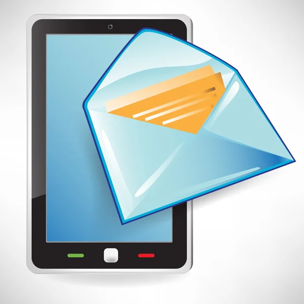 Téléphone et email icône concept isolé — Image vectorielle