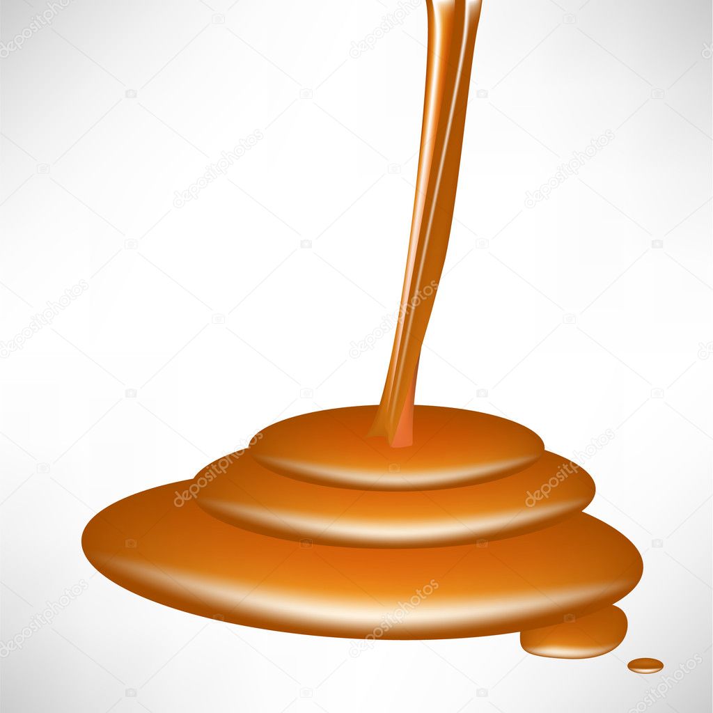 delicious caramel pouring isolated flavor