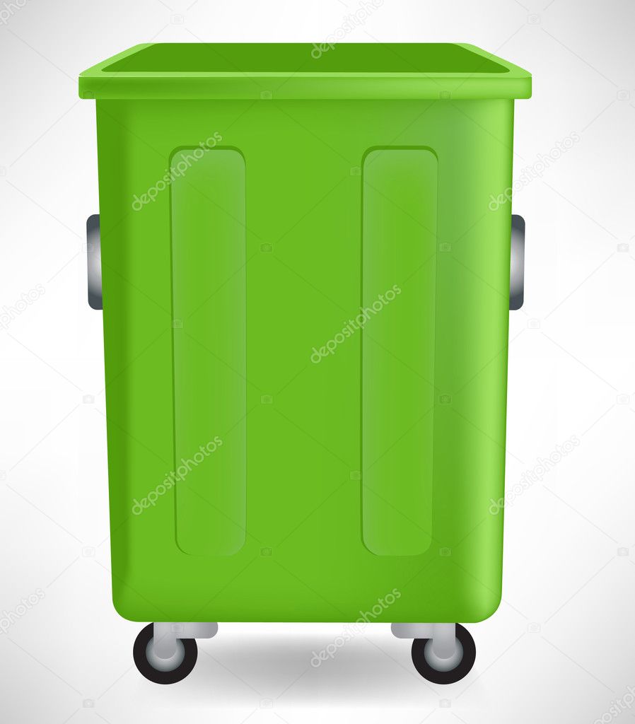Open green open trashcan isolated Stock Vector by ©corneliap 7040831