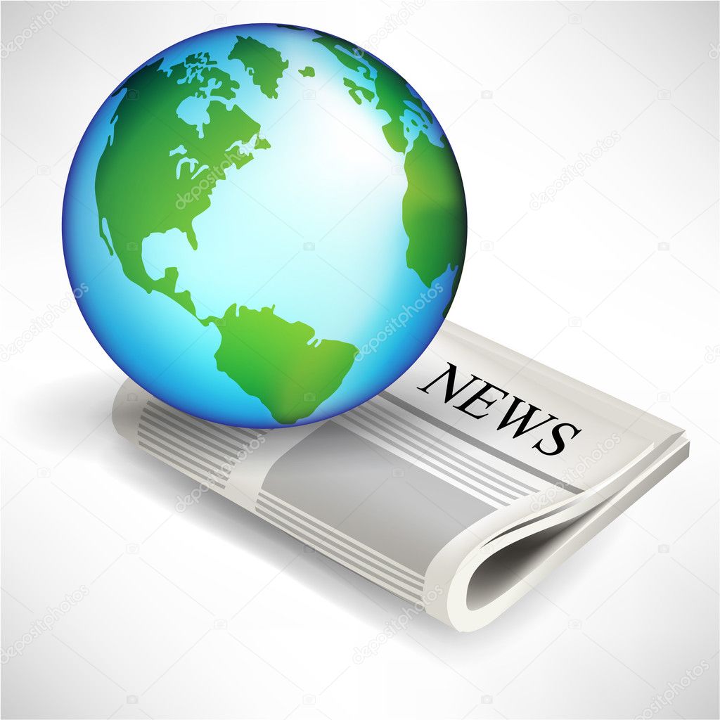 earth globe and newspaper