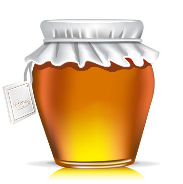 Single honey jar with tag clipart