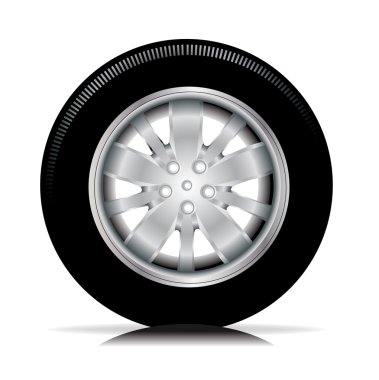 Single isolated tire car wheel clipart