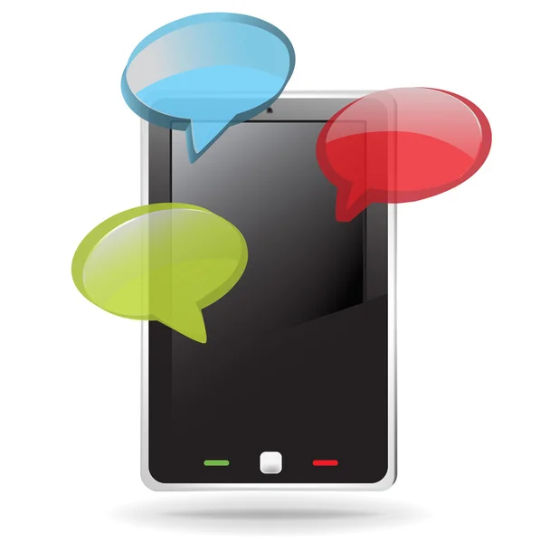 Κινητό έξυπνο τηλέφωνο με μηνύματα πλαίσια διαλόγου — Διανυσματικό Αρχείο