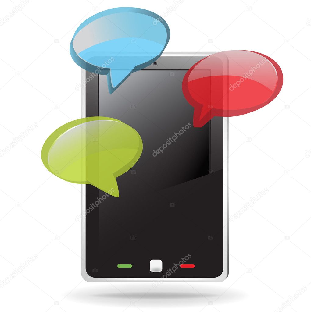 Mobile smart phone with dialog boxes messages