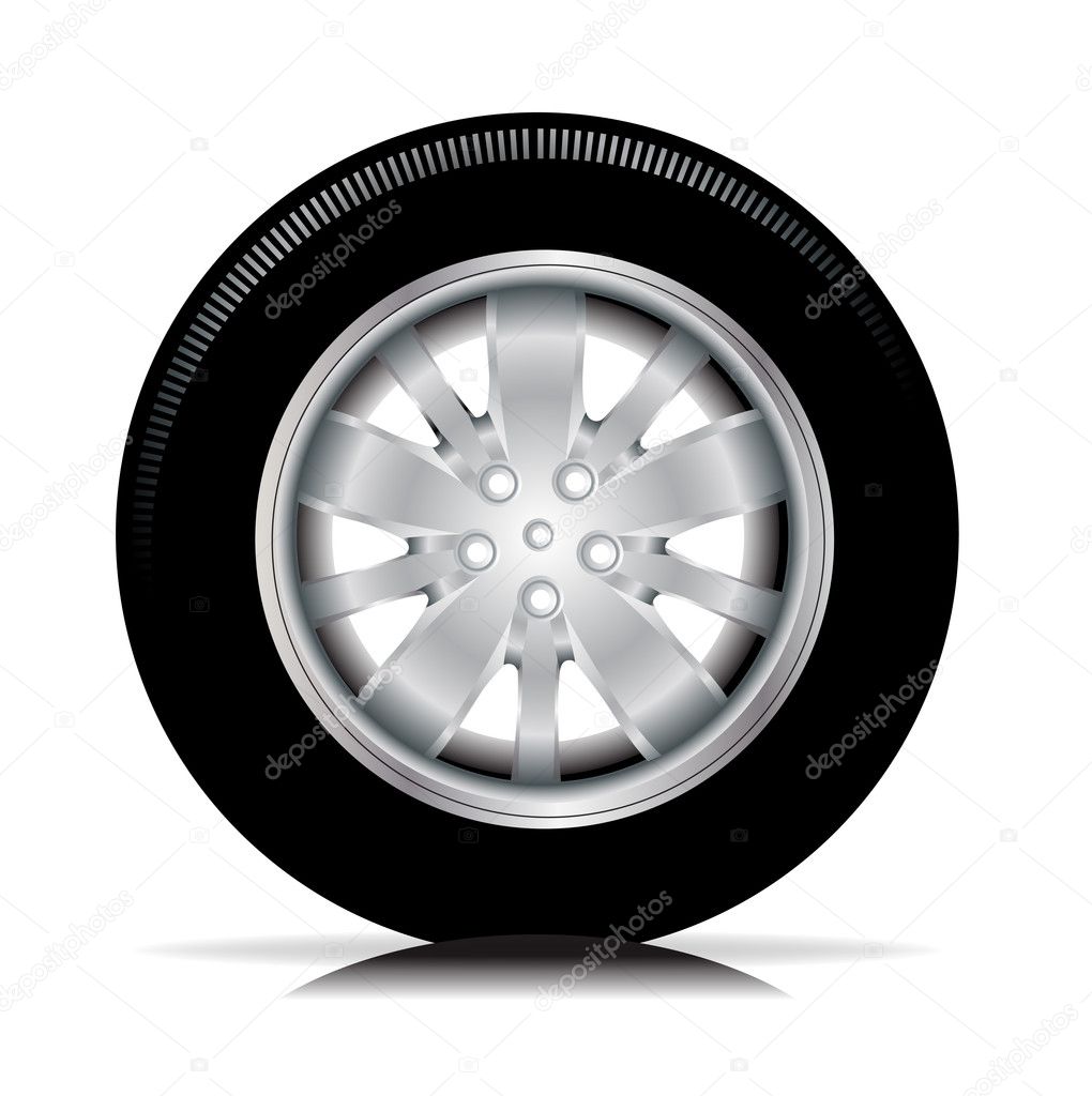 Single isolated tire car wheel