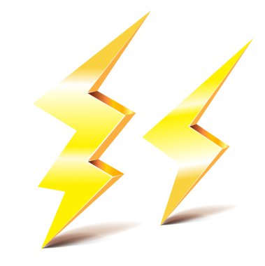 Two thunder lightning symbols clipart