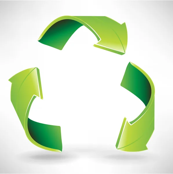 Drei umweltfreundliche Pfeile recyceln — Stockvektor