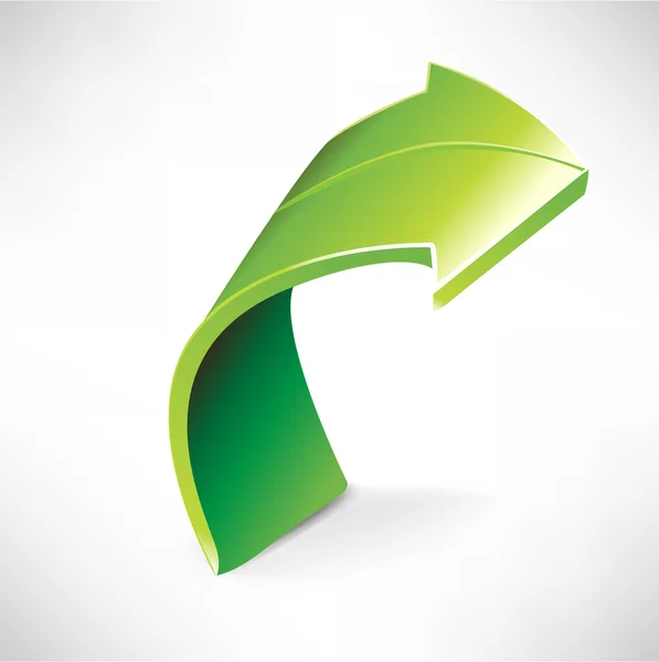 Single vertical green arrow — Stock Vector