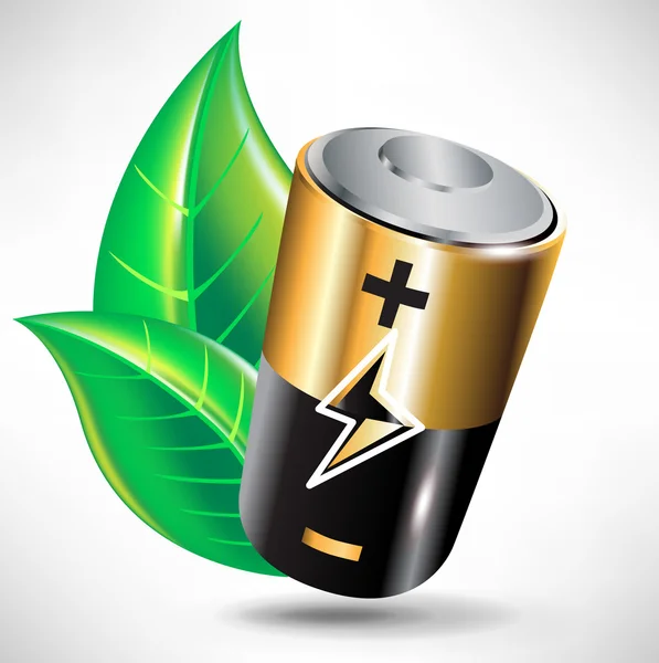 Green power battery concept — Stock Vector