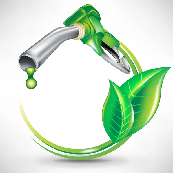 Concetto di carburante a energia verde; ugello della pompa del gas — Vettoriale Stock