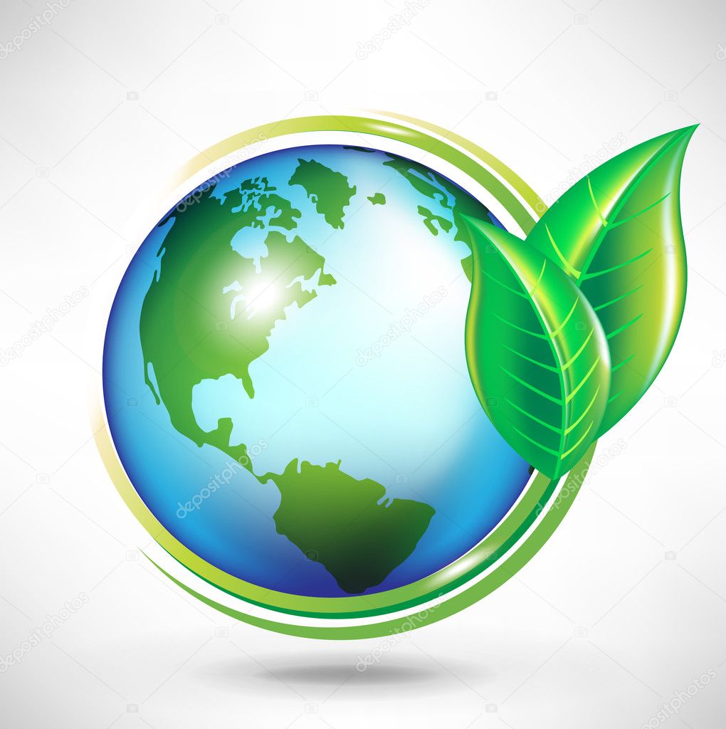Green earth globe concept