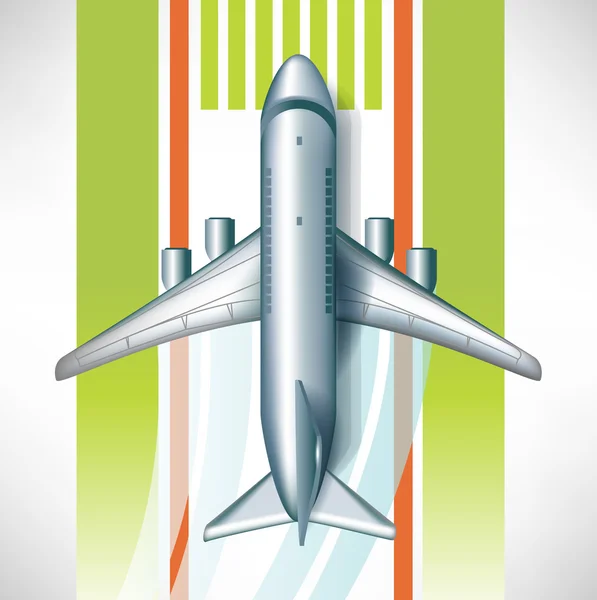 Aiplane on airport runway — Stock Vector