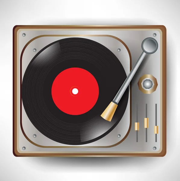 Retro gramofon; pikap — Stok Vektör