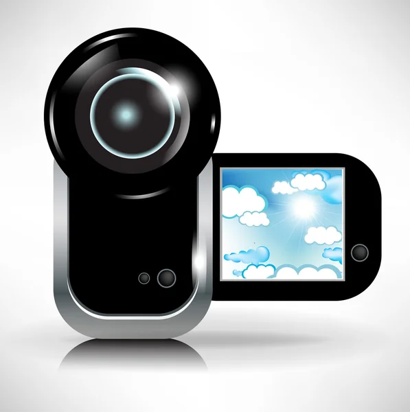 Digital videokamera inspelning himmel och moln — Stock vektor