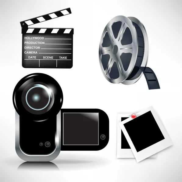 Cinematography icons set — Stock Vector