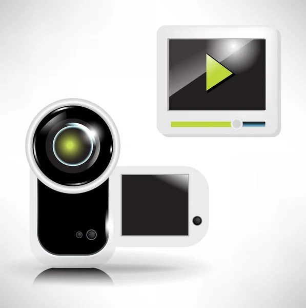 Icône caméra et lecteur de film — Image vectorielle