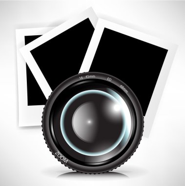 Camera photo lens with photograph clipart