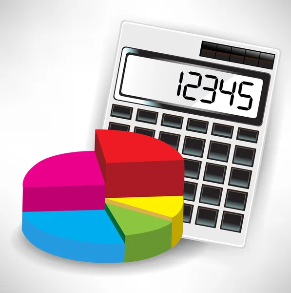 stock vector Calculator and pie chart