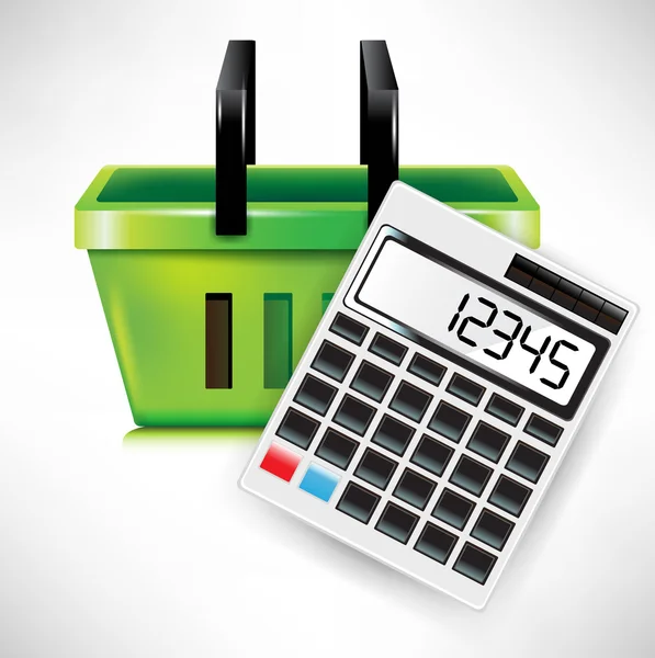 Калькулятор і кошик для покупок Ліцензійні Стокові Ілюстрації