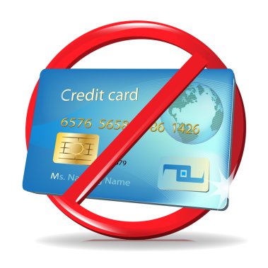 Kredi kartı kabul edilen işareti / kredi kartı ret