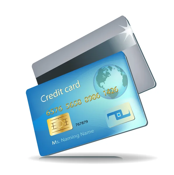 Cartão de crédito frontal e traseiro — Vetor de Stock