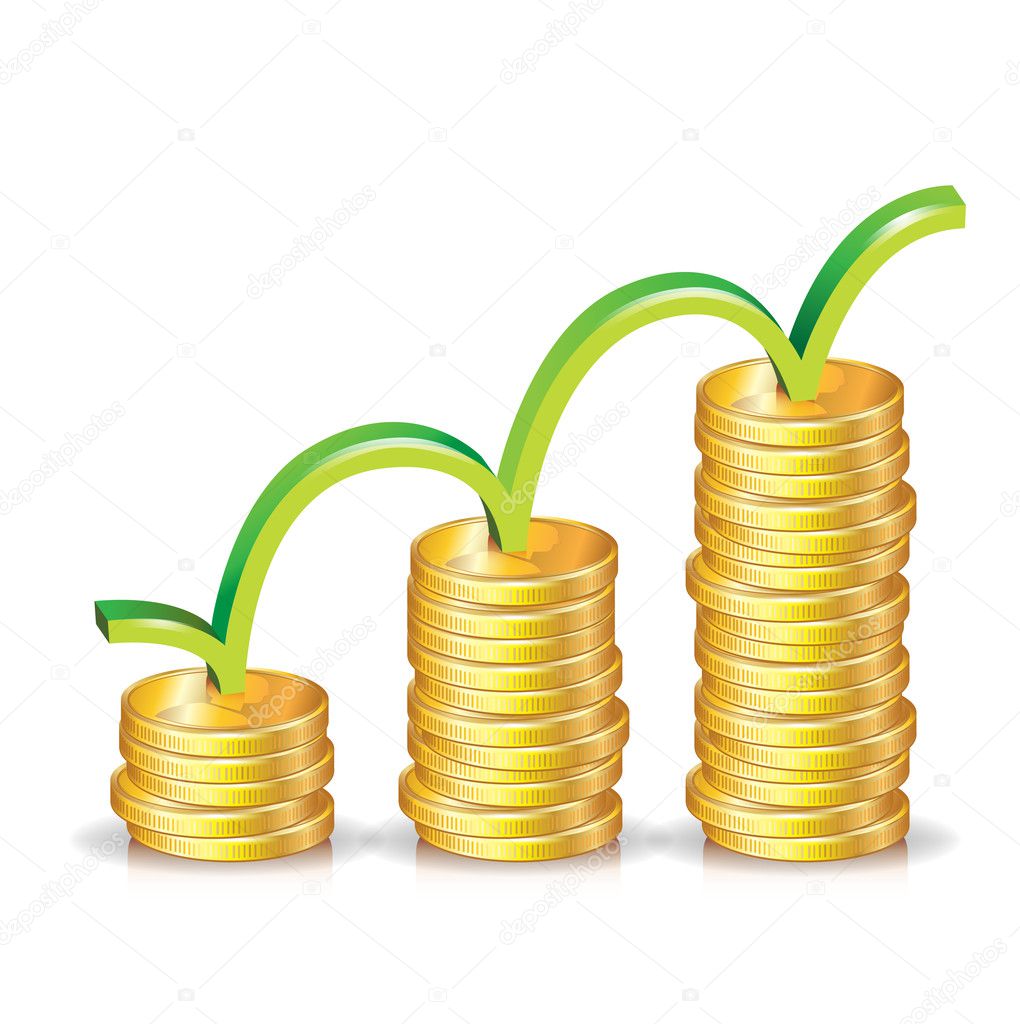 Stack of coins ascending graph