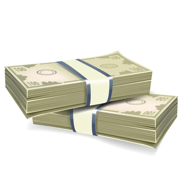 Δύο πακέτα των χρημάτων σε λευκό — Διανυσματικό Αρχείο