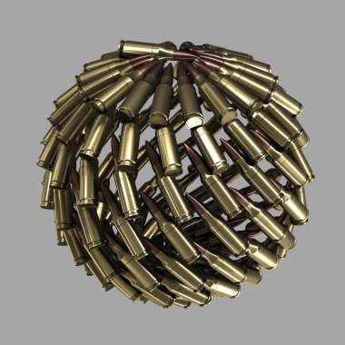 Sphere, planet made of bullets clipart