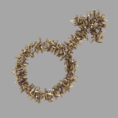 Male symbol made of bullets clipart