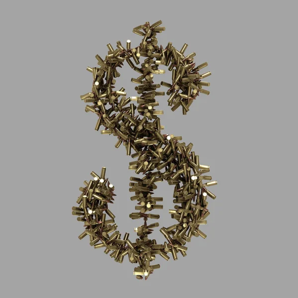 Dollar sign made of bullets — Stock Photo, Image