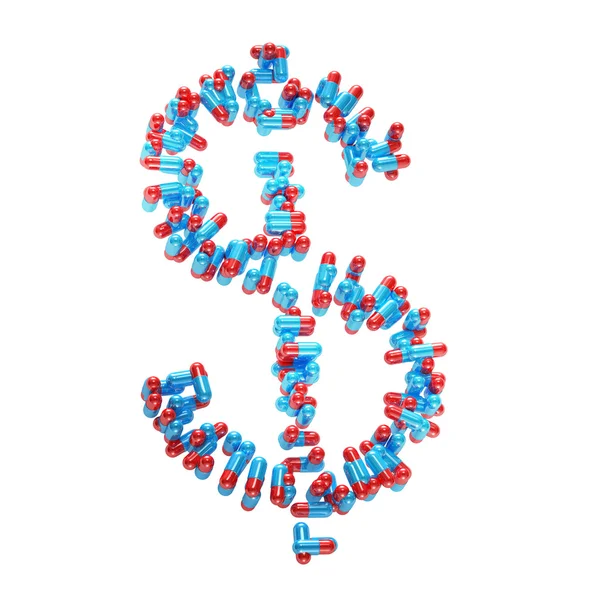 stock image Usd dollar sumbol made of pills