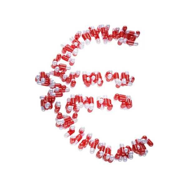 Euro symbol made of pills — Stock Photo, Image