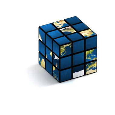 Earth-like toy cube clipart