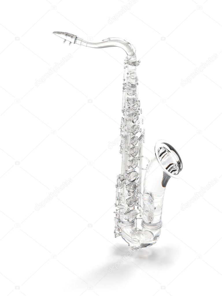 Crystal or glass saxophone