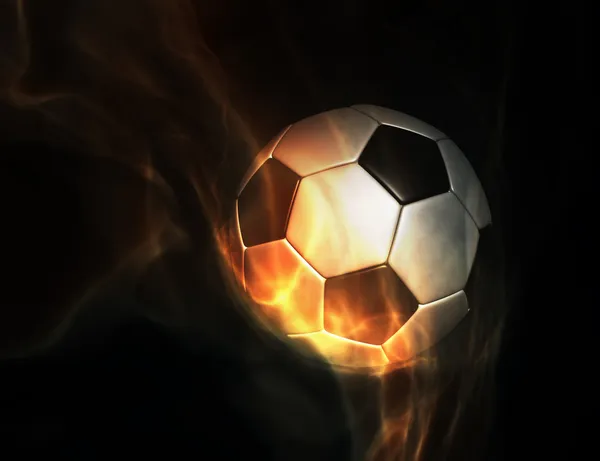 Футбольний м'яч підпалений — стокове фото