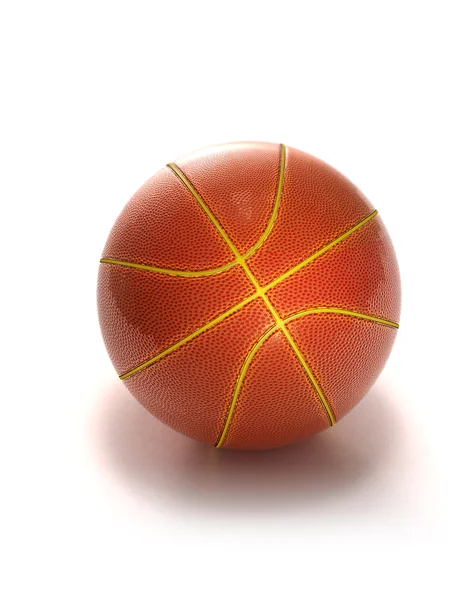 Dentro brilhante bola de basquete no branco — Fotografia de Stock