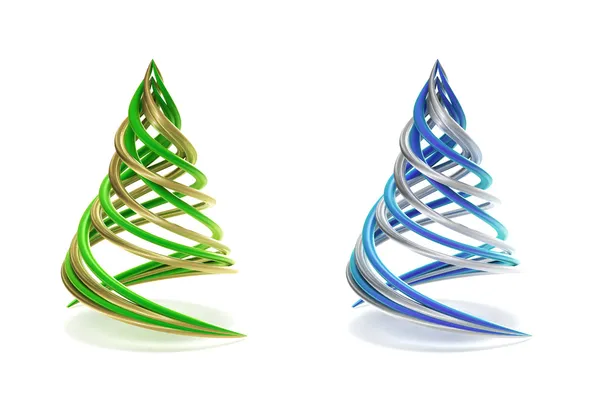Pár szimbolikus és minimalista karácsonyfa — Stock Fotó