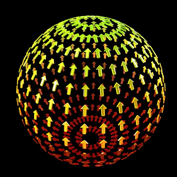 Esfera hecha de flechas rojas y verdes —  Fotos de Stock