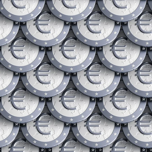 Varrat nélküli textúra, az euro-érmék készült háttér — Stock Fotó