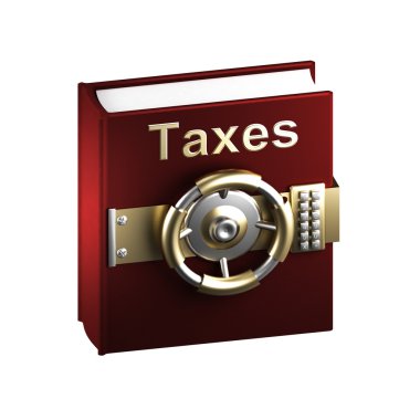 Taxes as a top secret book clipart