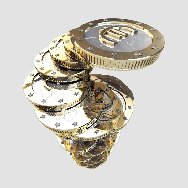 양식에 일치 시키는 유로 동전 더미 — 스톡 사진